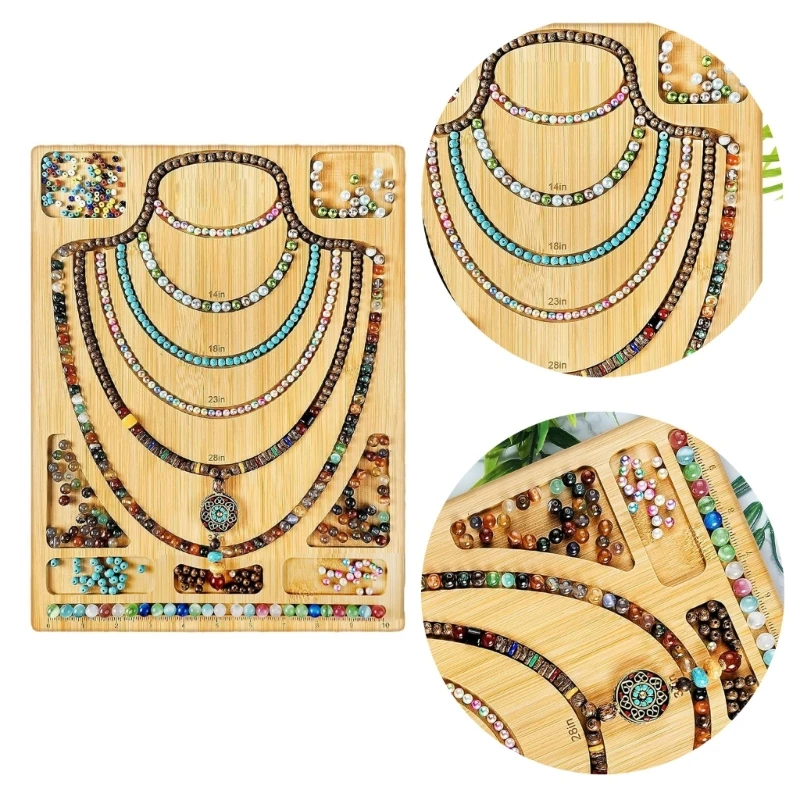 Jewelry Beading Design Tray Bracelet Measurement Board Wooden Bead Board