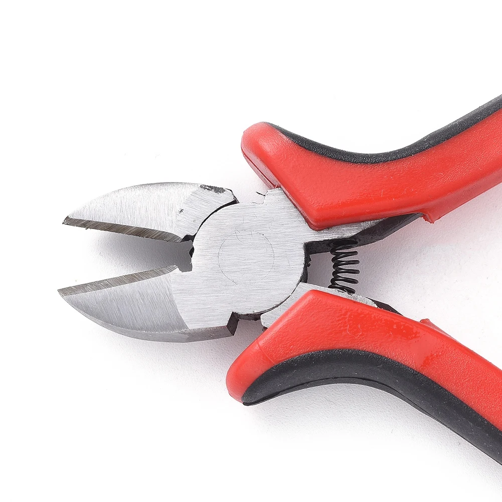 PandaHall Carbon Steel Jewelry Pliers Polishing Side Cutting Pliers Side Cutter Jewelry Making Tools 118mm Red
