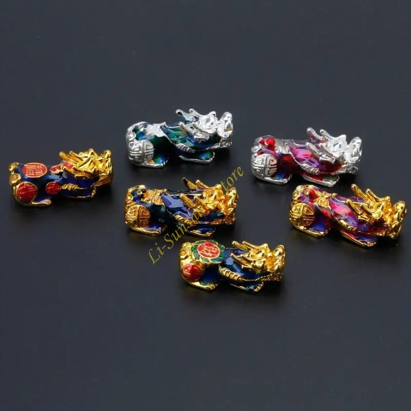Chinese Pixiu Spacer Ball Beads Good Luck Yao Wealth Money Amulet DIY Bracelet Necklace Jewelry Craft Supplies QX2F