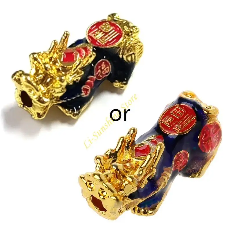 Chinese Pixiu Spacer Ball Beads Good Luck Yao Wealth Money Amulet DIY Bracelet Necklace Jewelry Craft Supplies QX2F