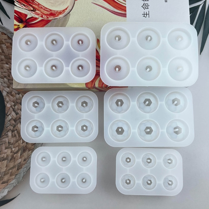 Jewelry Bead Resin Mold with Holes 20/25/30mm Round Bead Silicone Mold Craft