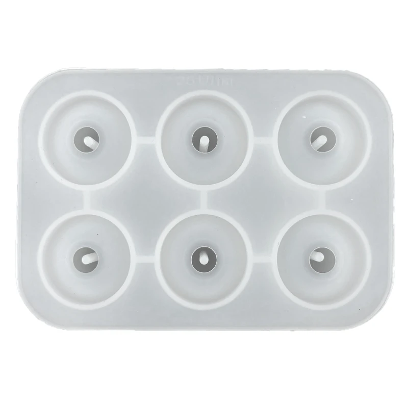 Jewelry Bead Resin Mold with Holes 20/25/30mm Round Bead Silicone Mold Craft