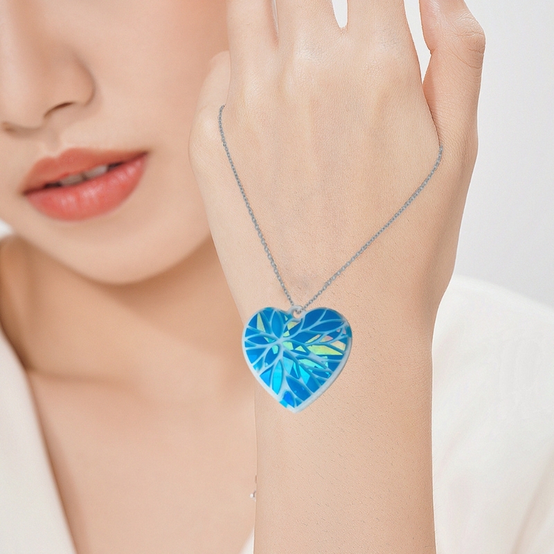 Heart Holographic Resin Mold Earring Silicone Mold Keychain Pendant Epoxy Resin Casting Mold Kit Resin Craft Tools Wholesale