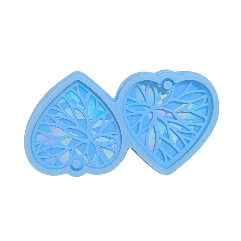 Heart Holographic Resin Mold Earring Silicone Mold Keychain Pendant Epoxy Resin Casting Mold Kit Resin Craft Tools Wholesale