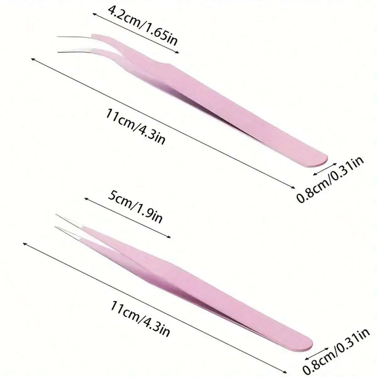 2pcs/lot Pink And Black Color ,Elbow +Straight Head Tweezers, For Diy HandmadeJewelry Making Scrapbooking