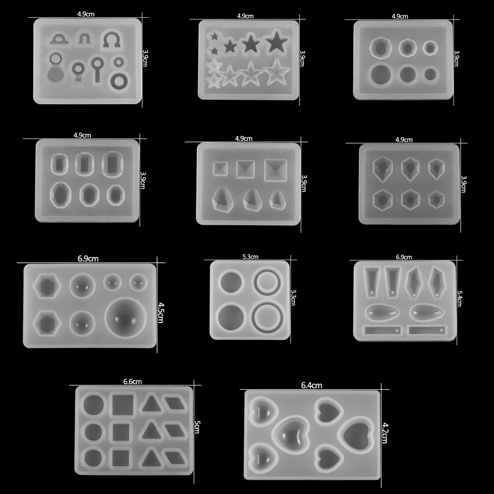 Muti-Style Resin Acrylic Resin Jewelry Tool Silicone Mold Mixed Style Silicone Casting Mold For DIY Jewelry Making Accessories