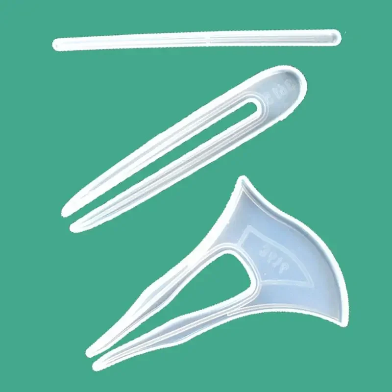 3Pcs Clear Hairpin Molds Hair Silicone Molds Headdress Hair Pin Epoxy Resin Casting Mold Jewelry Making DIY Craft