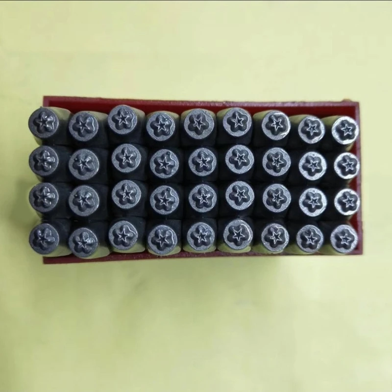 3pcs 3/6/8mm Star DIY Jewelry rings Leather Stamp Star Pentagram Seal Carving Stamping Tool Metal Stamp