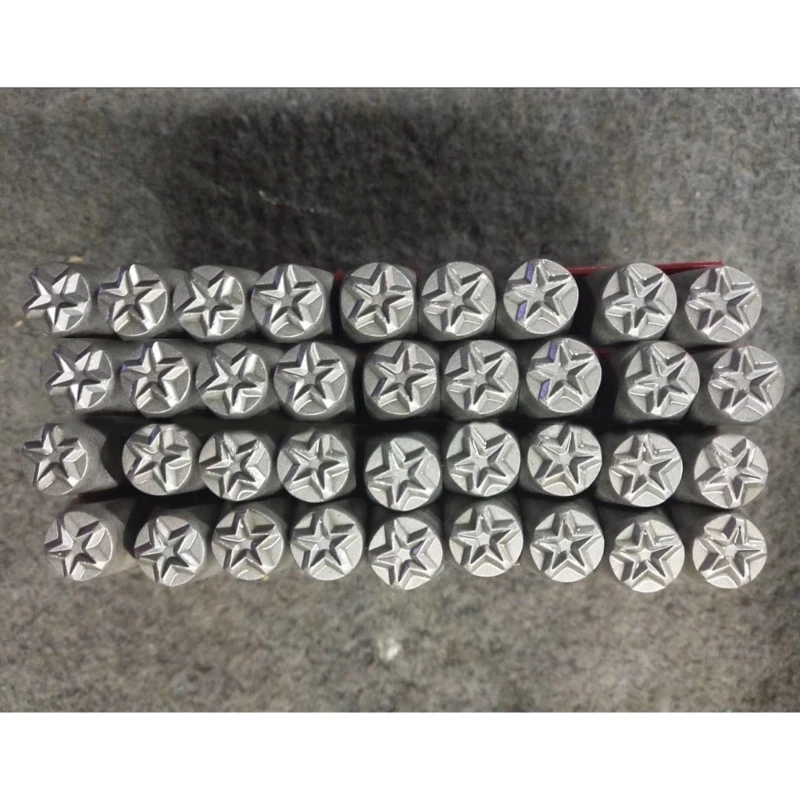 3pcs 3/6/8mm Star DIY Jewelry rings Leather Stamp Star Pentagram Seal Carving Stamping Tool Metal Stamp