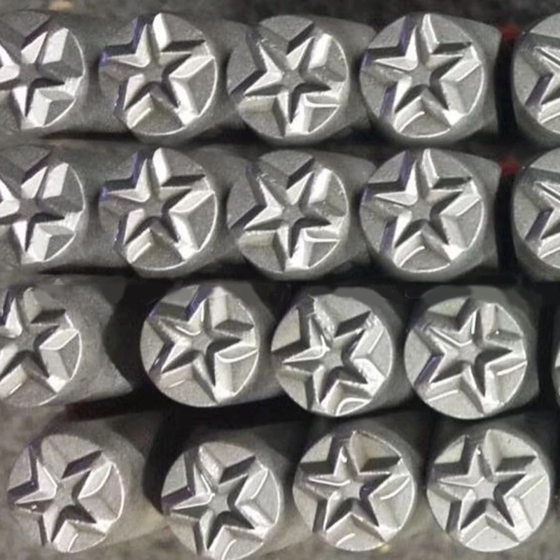 3pcs 3/6/8mm Star DIY Jewelry rings Leather Stamp Star Pentagram Seal Carving Stamping Tool Metal Stamp