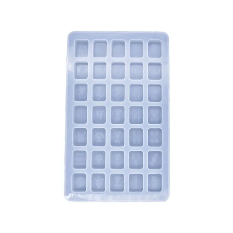 Mahjong Resin Mold for Chinese Mahjong Silicone Mold Epoxy Silicone Molds with 35 Cavities for DIY Craft