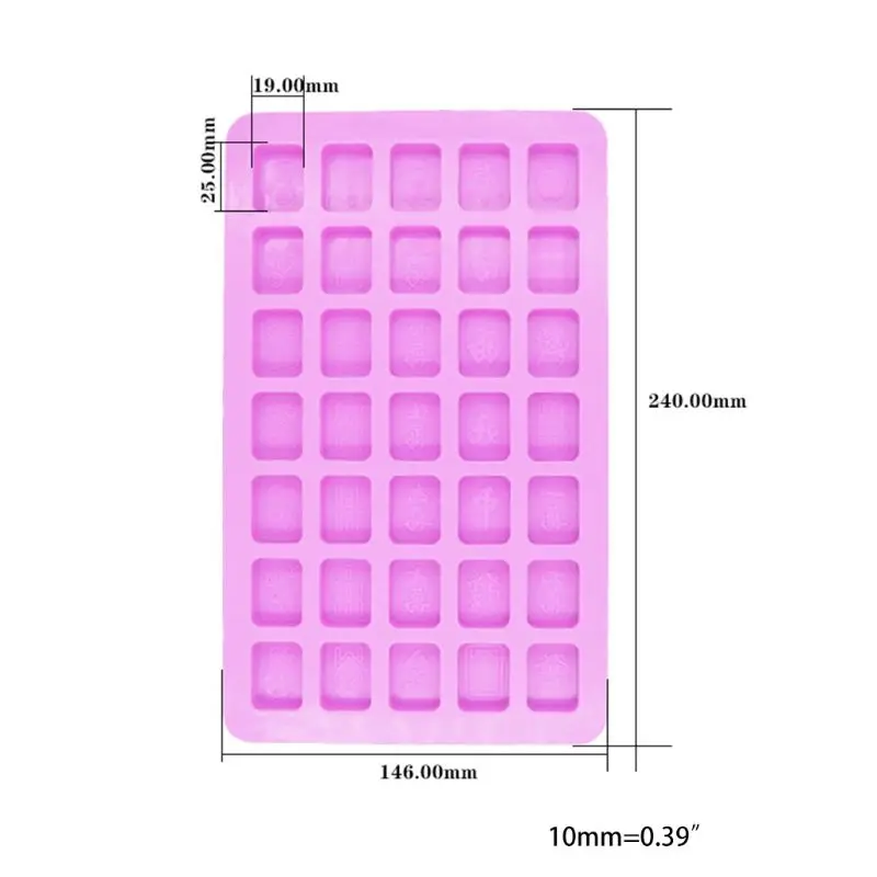 Mahjong Resin Mold for Chinese Mahjong Silicone Mold Epoxy Silicone Molds with 35 Cavities for DIY Craft