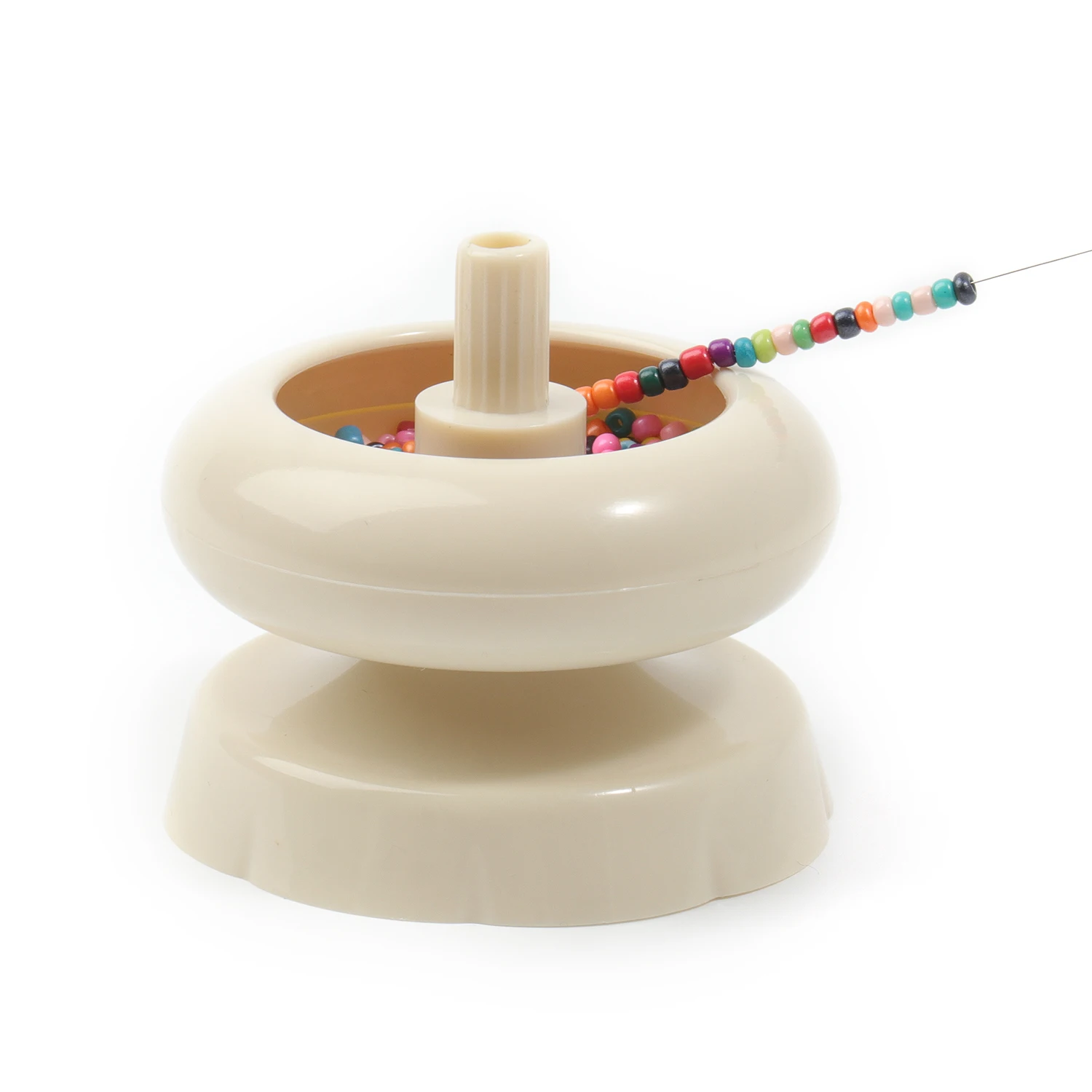 Clay and Seed Bead Spinner DIY Necklace Bracelet Threader Bead String Tool For Jewelry Making with Free Big Eyed Curved Needle
