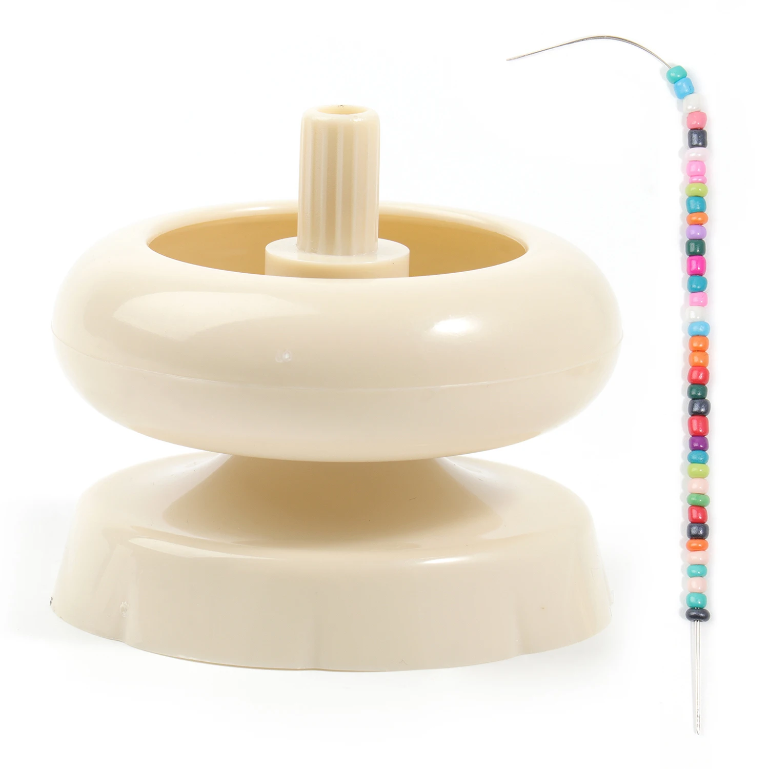 Clay and Seed Bead Spinner DIY Necklace Bracelet Threader Bead String Tool For Jewelry Making with Free Big Eyed Curved Needle