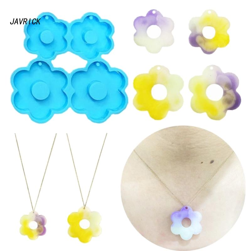 Resin Jewelry Molds,Keychain Resin Mold Flower Silicone Mold for Resin Pendant Keychain,Necklace Earrings,Jewelry Making
