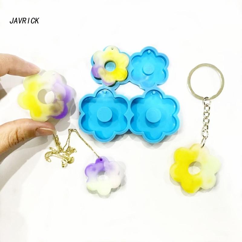 Resin Jewelry Molds,Keychain Resin Mold Flower Silicone Mold for Resin Pendant Keychain,Necklace Earrings,Jewelry Making
