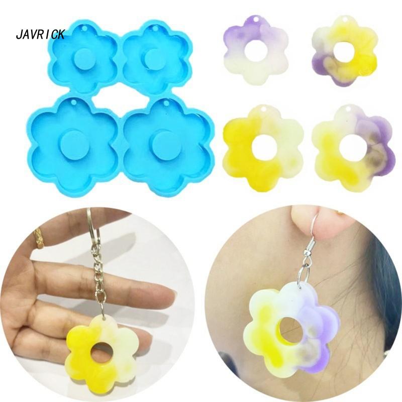 Resin Jewelry Molds,Keychain Resin Mold Flower Silicone Mold for Resin Pendant Keychain,Necklace Earrings,Jewelry Making