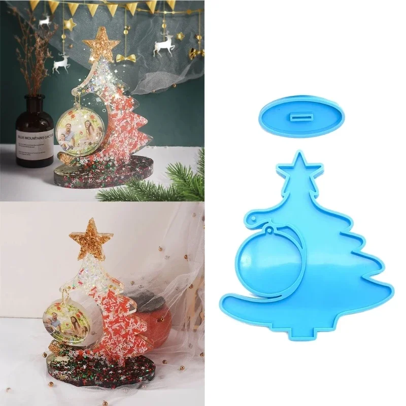Christmas Epoxy Resin Mold Nonstick Christmas Tree Decorations Silicone Mold DIY Plasters Crafts Table Ornament Tool
