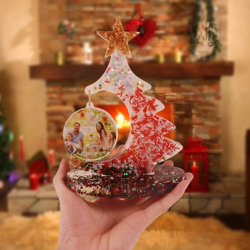 Christmas Epoxy Resin Mold Nonstick Christmas Tree Decorations Silicone Mold DIY Plasters Crafts Table Ornament Tool