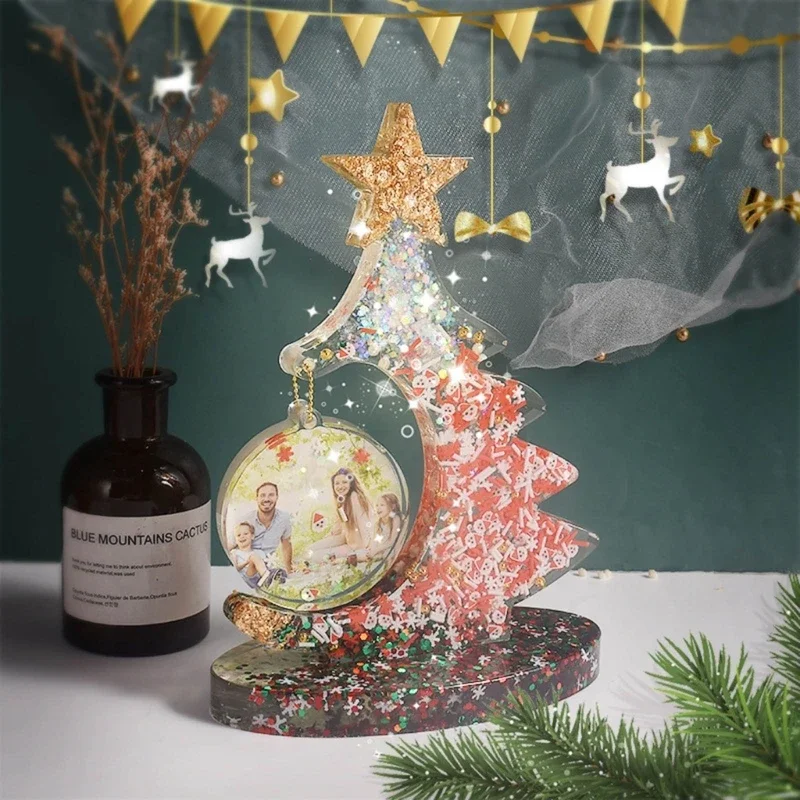 Christmas Epoxy Resin Mold Nonstick Christmas Tree Decorations Silicone Mold DIY Plasters Crafts Table Ornament Tool