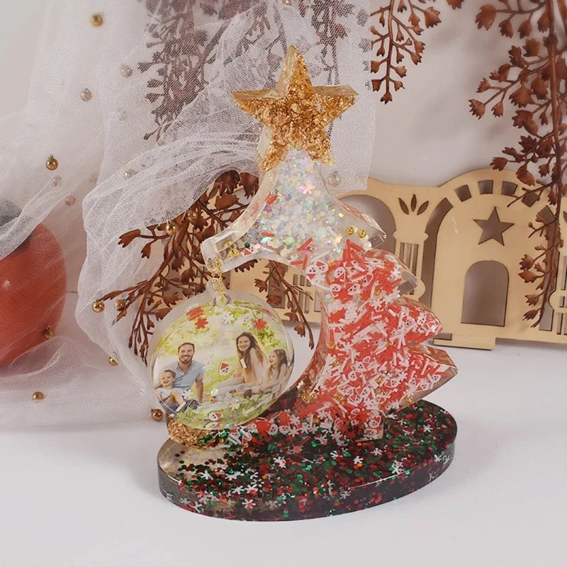 Christmas Epoxy Resin Mold Nonstick Christmas Tree Decorations Silicone Mold DIY Plasters Crafts Table Ornament Tool