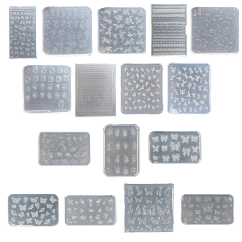 Versatile Art Mold for DIY Decorations Art Decorations Nails DIY Silicone Templates Nails Carving Moulds