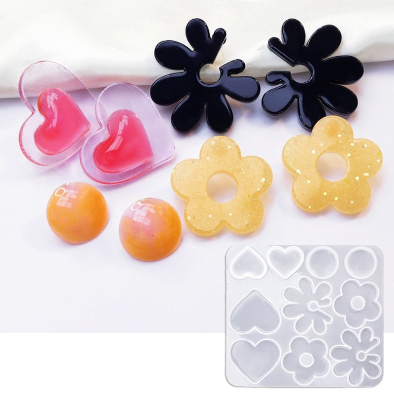 R3MC Irregular Earring Pendant Silicone Molds DIY Jewelry Epoxy Resin Mold Non-stick