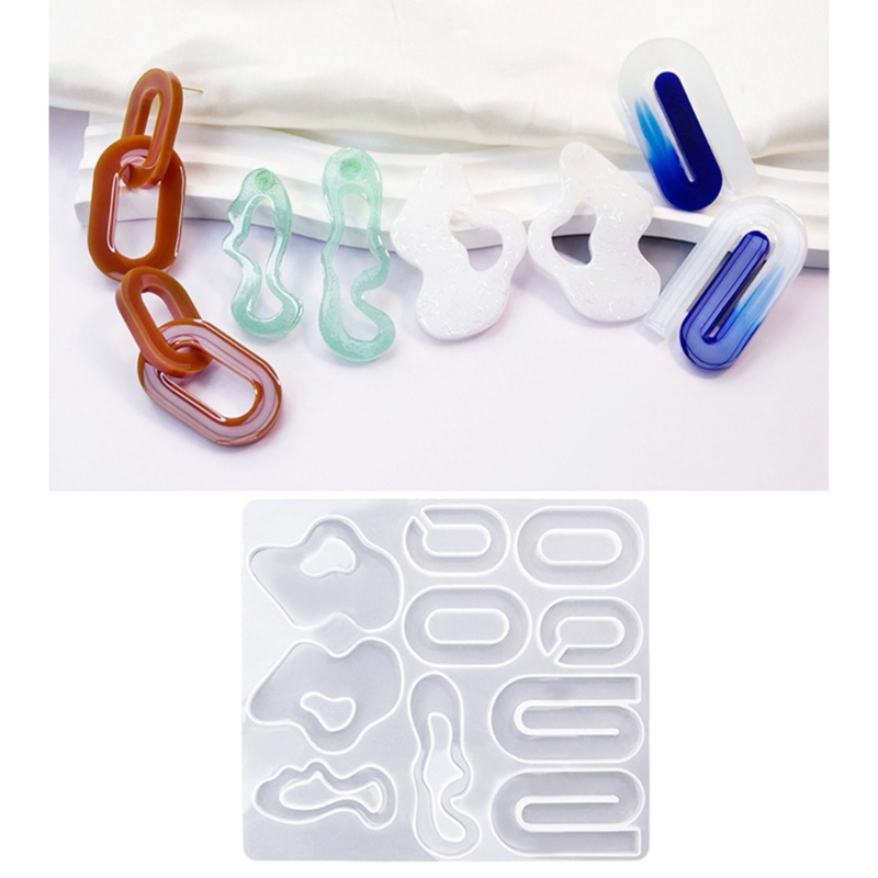 R3MC Irregular Earring Pendant Silicone Molds DIY Jewelry Epoxy Resin Mold Non-stick
