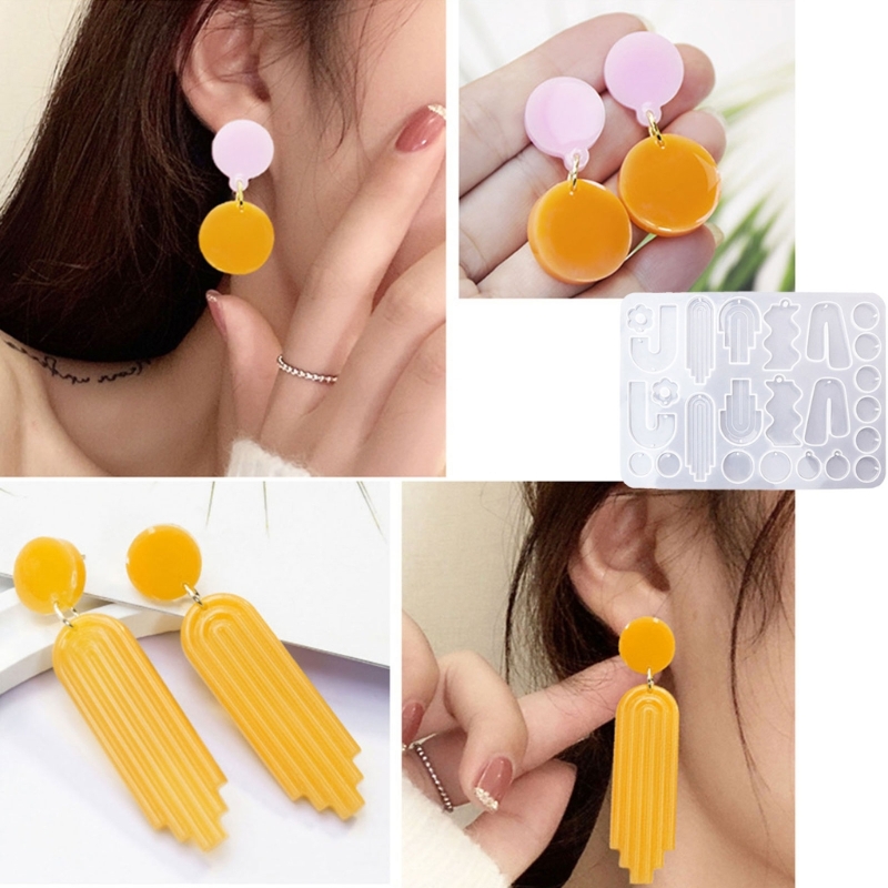R3MC Irregular Earring Pendant Silicone Molds DIY Jewelry Epoxy Resin Mold Non-stick