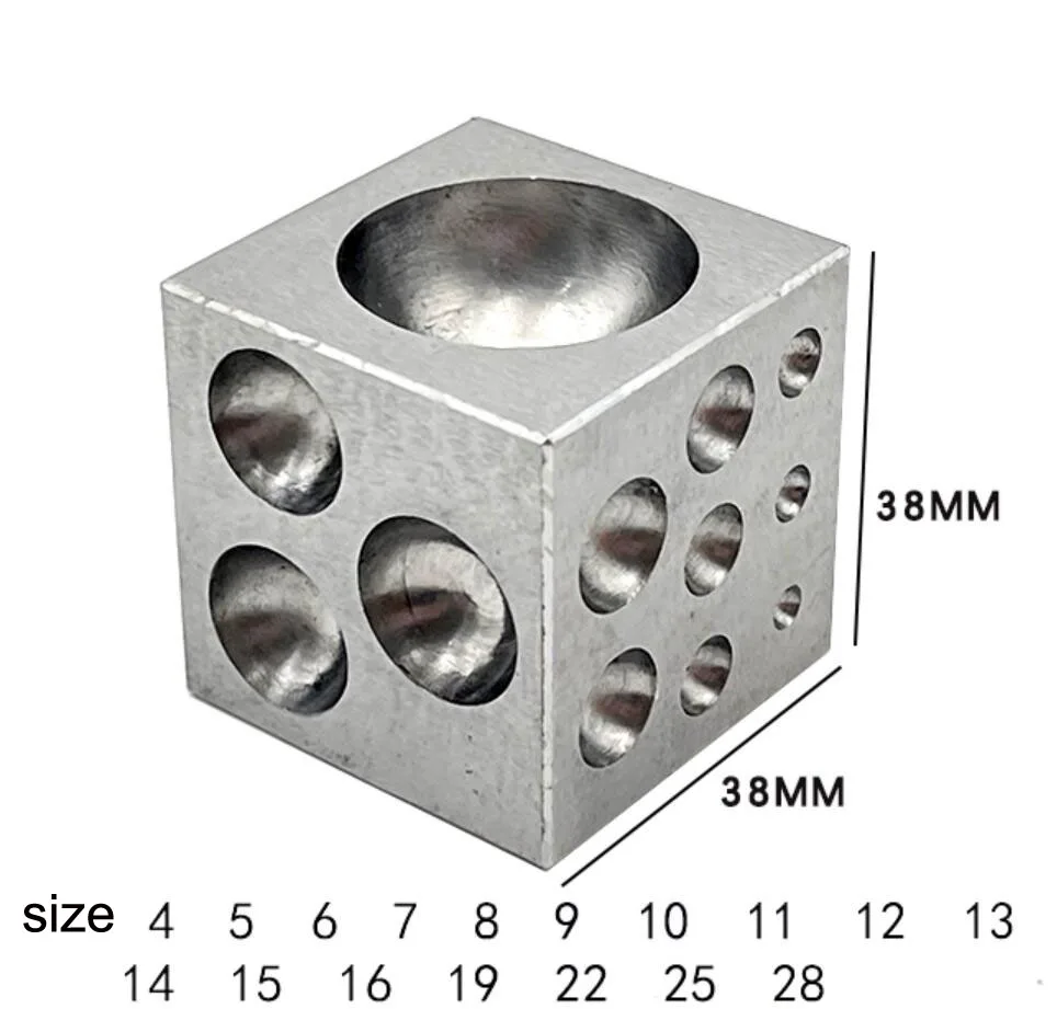 1" 1.5" 25mm 38mm Steel Dapping Block Steel Square Die Steel Dapping Cube Round Circle Semi Circular Concave Punch gold jewelry