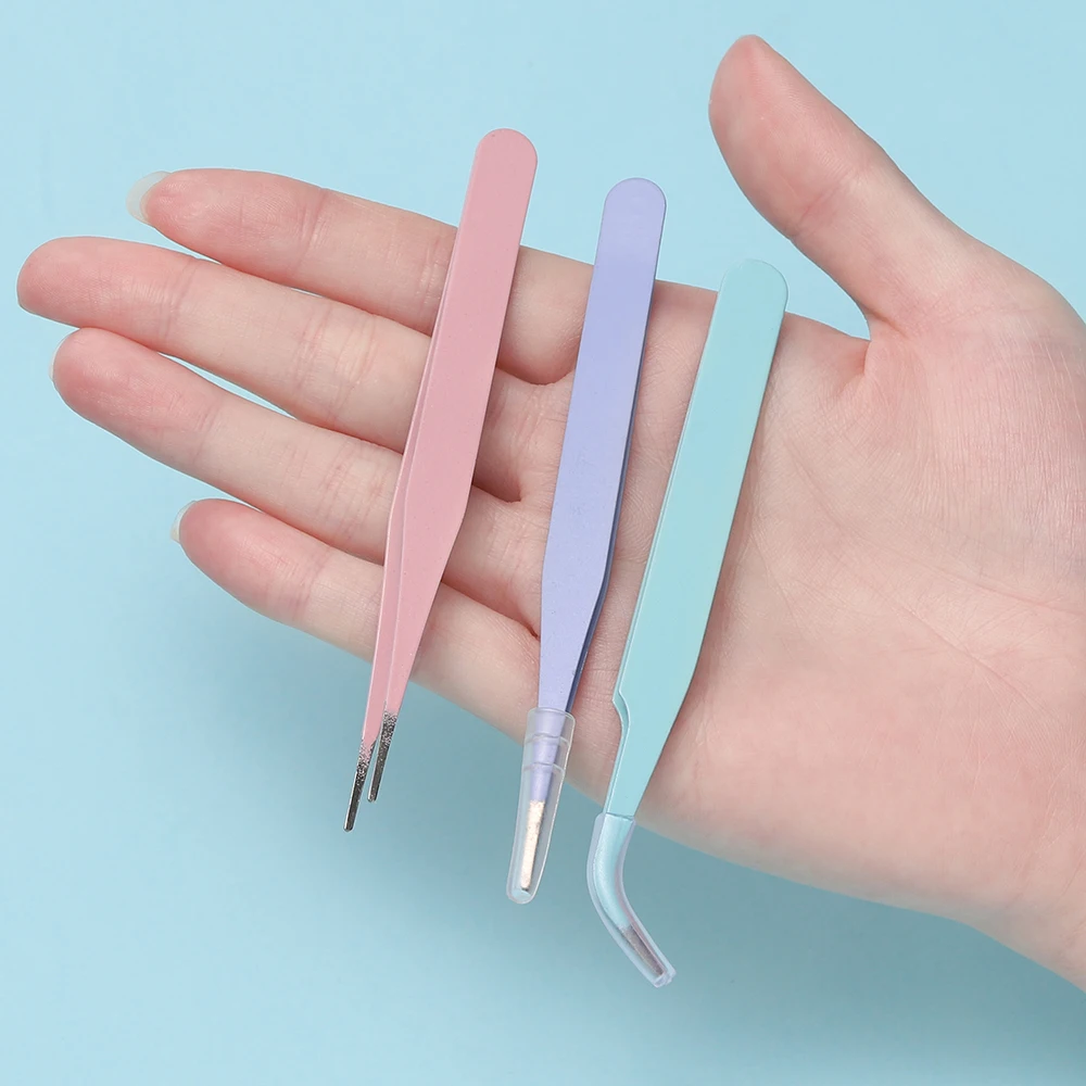 1pcs Colorful Tweezers Repair Tools Beads Nail Art Rhinestones Tools for DIY Handmake Jewelry Making Craft Tools Accessories