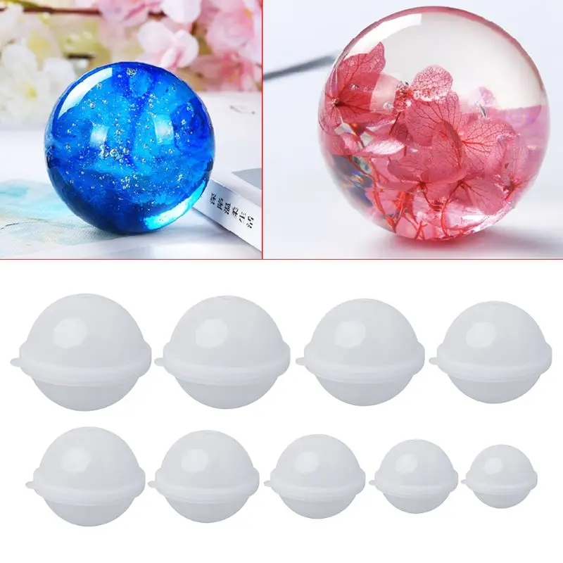 Sphere Silicone Resin Mold Ball Epoxy Molds for Jewelry Craft Making Candle Making Mold DIY Necklace Jewelry