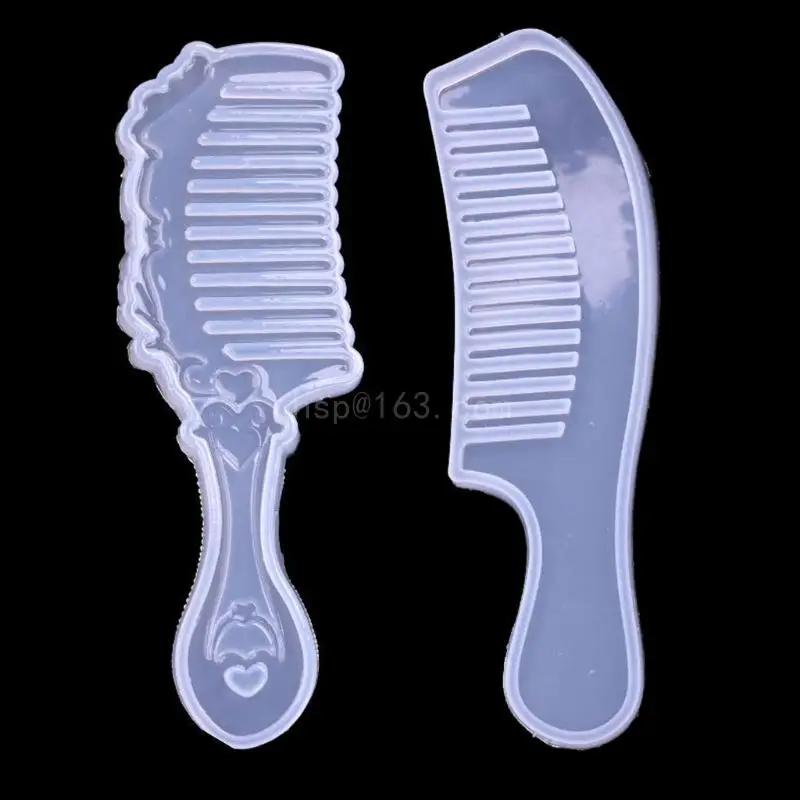 2 Shapes Comb 3D Transparent Epoxy Resin DIY Mold for DIY Comb Casting Silicone Mold Art Craft Making Handmade Comb Gift