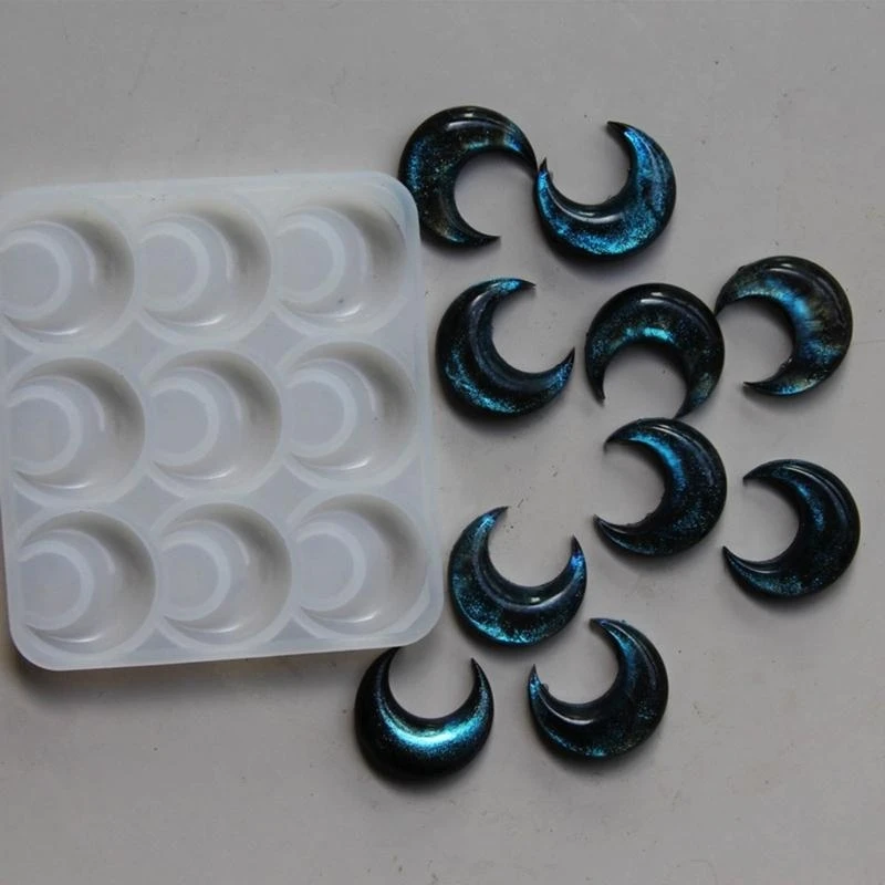 Geometric Earring Pendant Silicone Mold Moon Epoxy Resin Mould For DIY Ornaments Keychain Necklace Charms Epoxy Resin Crafts