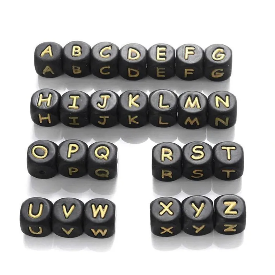100pc Letter Silicone Beads BPA Free12mm Silicone Bead for Jewelry Necklace Making DIY Pacifier Chain Clips Baby Toys Accessorie