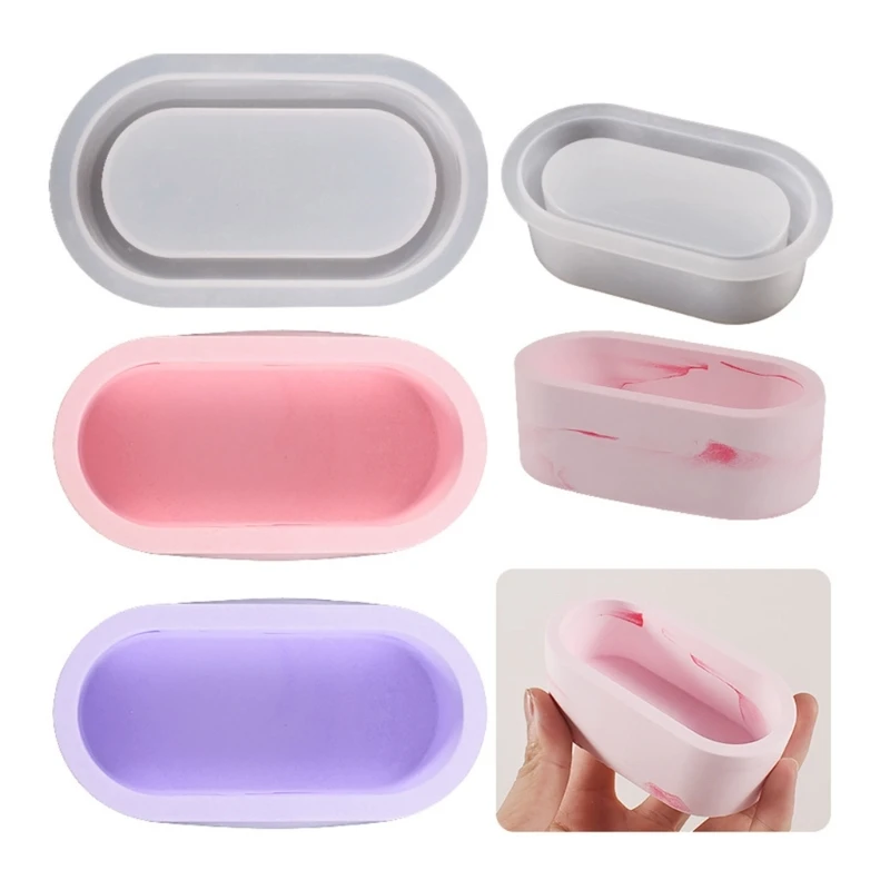 Homemade Succulent Plant Pot Silicone Mold Planter Mold Fashion Oval Jewelry Storage Container Mold DIY Craft