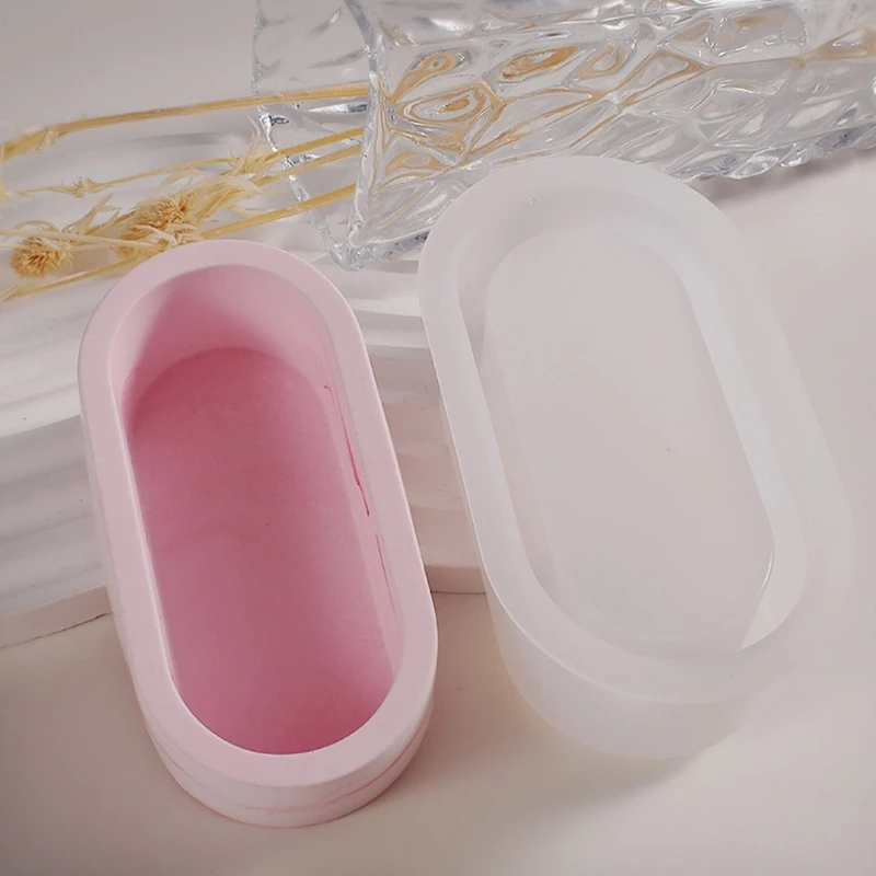 Homemade Succulent Plant Pot Silicone Mold Planter Mold Fashion Oval Jewelry Storage Container Mold DIY Craft