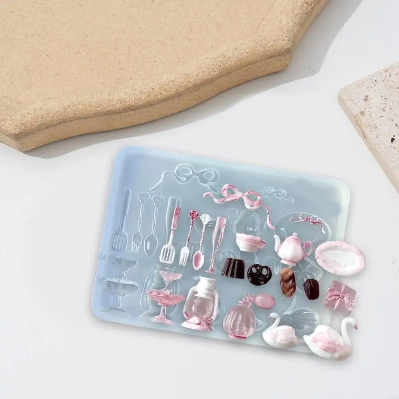 Silicone Nails Art Molds Nails Art Template Moulds Dessert Theme Silicone Texture for Beauticians and Nails Art Learners
