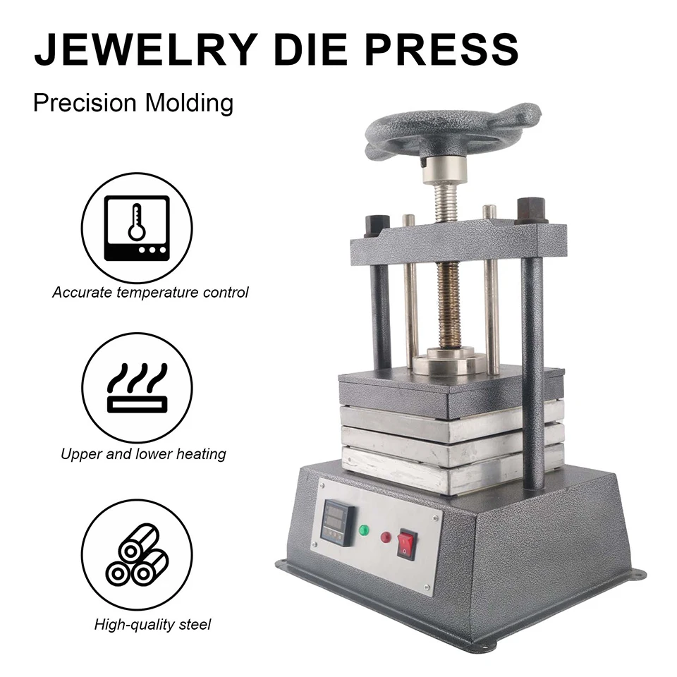 220V Digital Hydraulic Jewelry Vulcanizer Press for Rubber Mold Making Jewelry Casting Tool Equipment