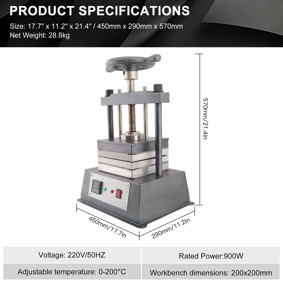 220V Digital Hydraulic Jewelry Vulcanizer Press for Rubber Mold Making Jewelry Casting Tool Equipment