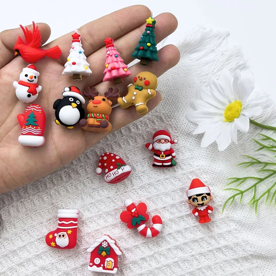 20pcs 3D Silicone Beads Food Grade Cartoon Focal Beads For Jewelry Making DIY Pen KeyChain Accessories Baby Silicone Beads