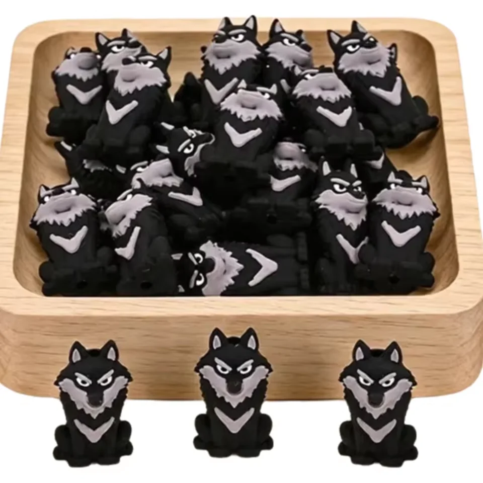20pcs 3D Animal Silicone Focal Beads For Jewelry Making DIY Necklace Handmade Nipple Chain Accessories Cartoon silicon Beads