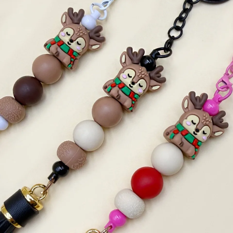 20pcs New 3D Silicone Beads Food Grade Cartoon Focal Beads For Jewelry Making DIY Pen KeyChain Accessories Baby Silicone Beads