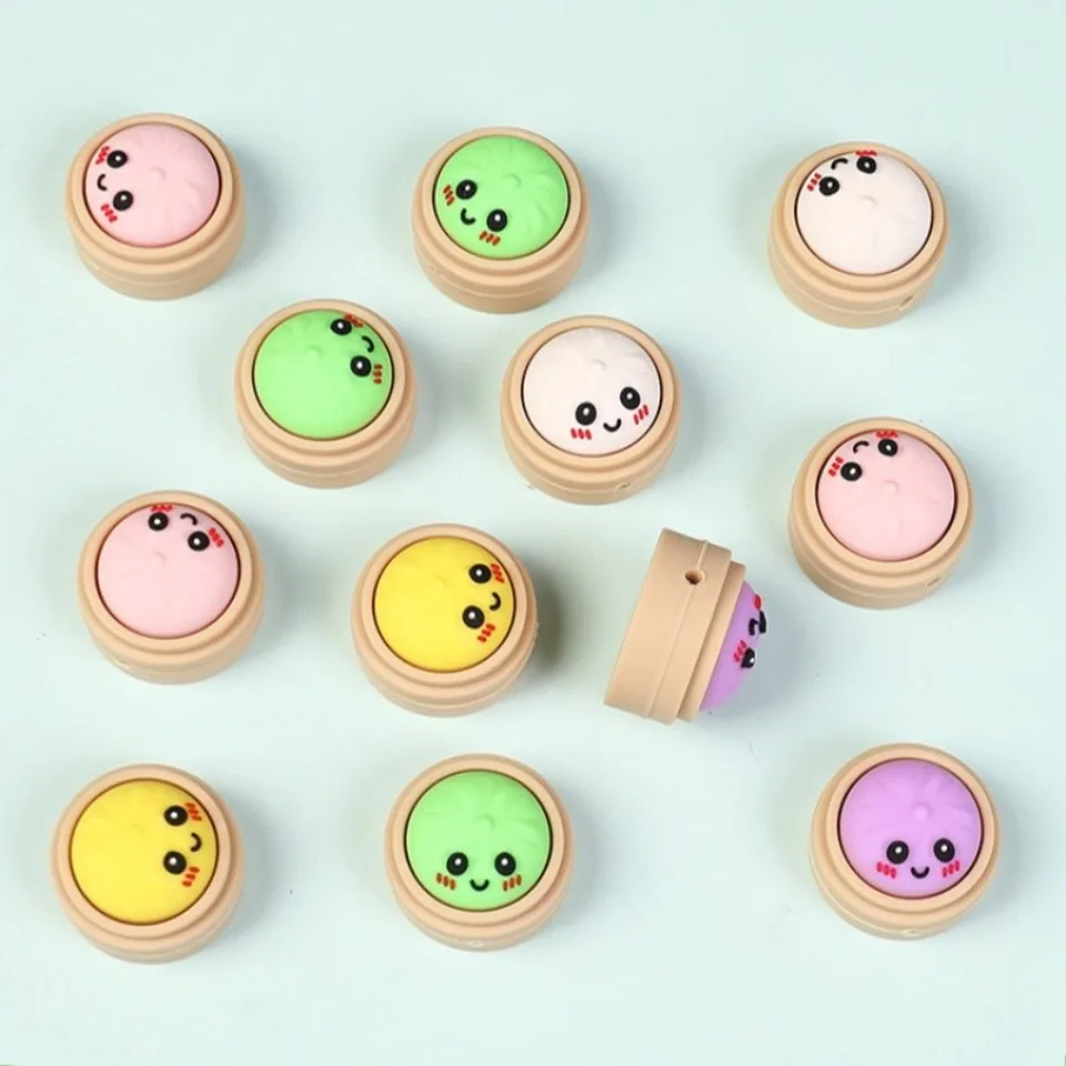 20pcs New 3D Silicone Beads Food Grade Cartoon Focal Beads For Jewelry Making DIY Pen KeyChain Accessories Baby Silicone Beads