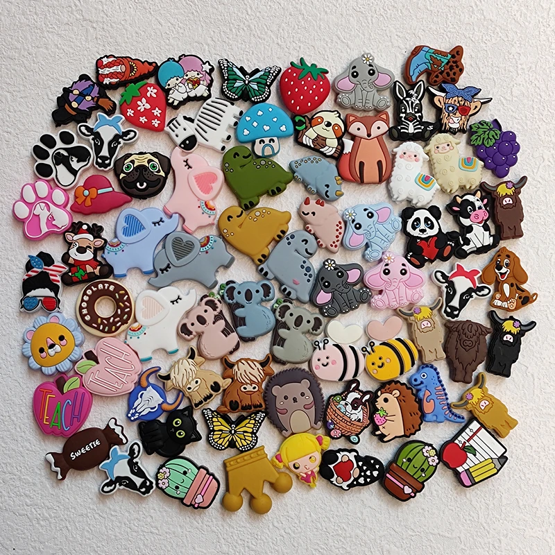 20Pcs New 3D Silicone Beads Food Grade Cartoon Focal Beads For Jewelry Making DIY Pen KeyChain Accessories Baby Silicone Beads