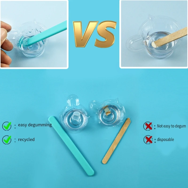 F19D Nonstick Reusable Silicone Stir Sticks Measuring Cups Tool Kit for DIY Craft Jewelry Stirring Rods Reusable Epoxy Resin