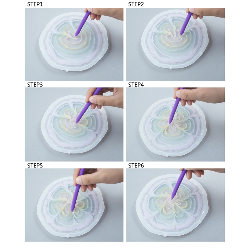 F19D Nonstick Reusable Silicone Stir Sticks Measuring Cups Tool Kit for DIY Craft Jewelry Stirring Rods Reusable Epoxy Resin