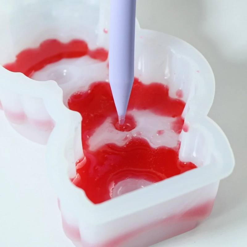 F19D Nonstick Reusable Silicone Stir Sticks Measuring Cups Tool Kit for DIY Craft Jewelry Stirring Rods Reusable Epoxy Resin