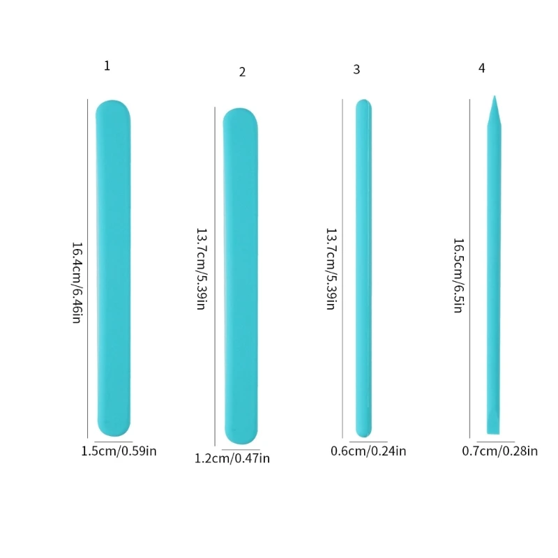 F19D Nonstick Reusable Silicone Stir Sticks Measuring Cups Tool Kit for DIY Craft Jewelry Stirring Rods Reusable Epoxy Resin