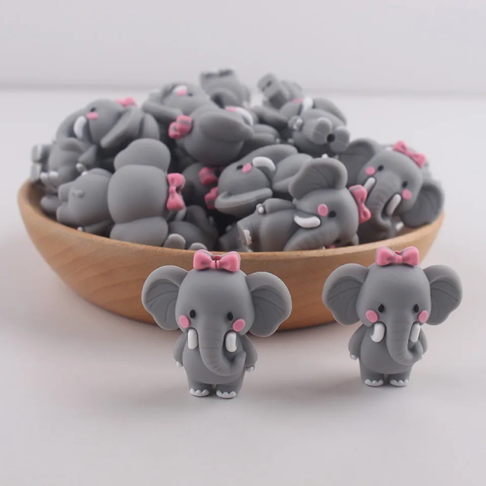 20pcs New 3D Silicone Beads Food Grade Cartoon Focal Beads For Jewelry Making DIY Pen KeyChain Accessories Baby Silicone Beads